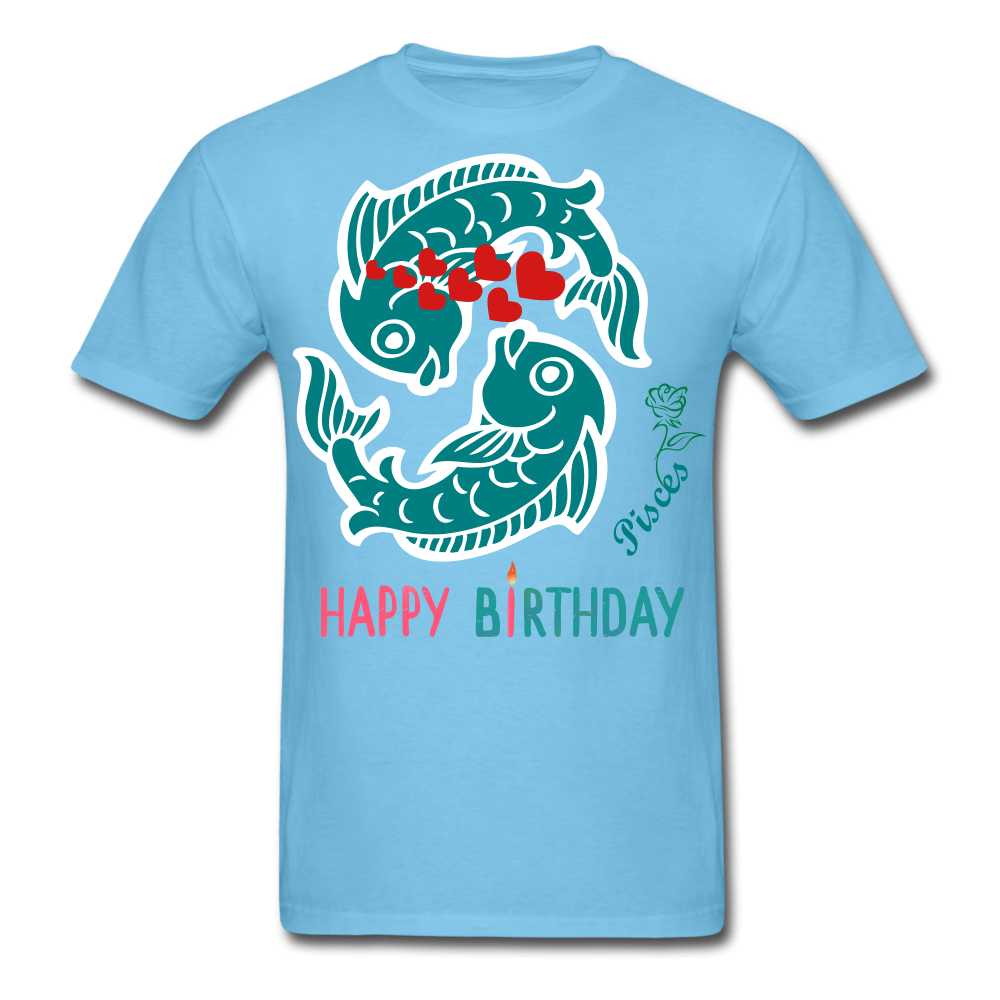 Happy Birthday Pisces - aquatic blue