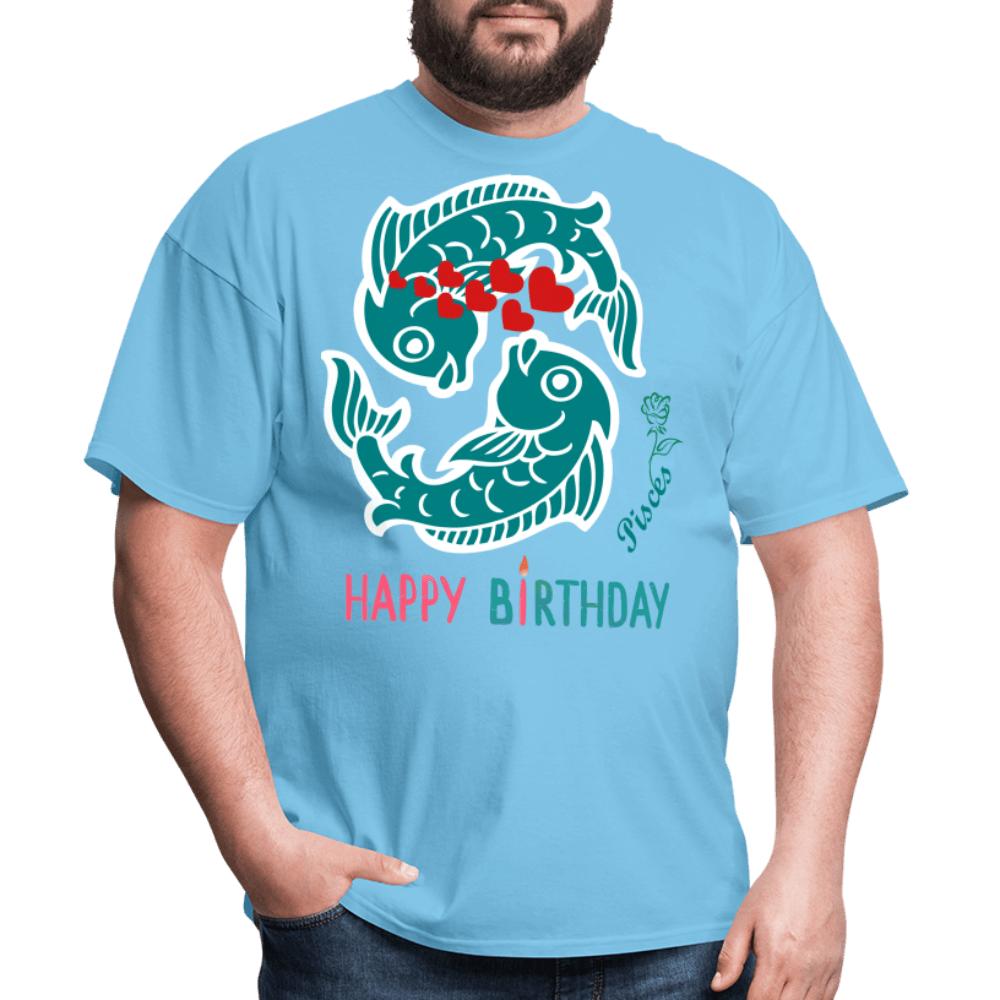 Happy Birthday Pisces - aquatic blue