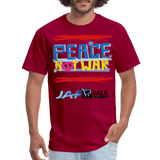 Peace not war - dark red