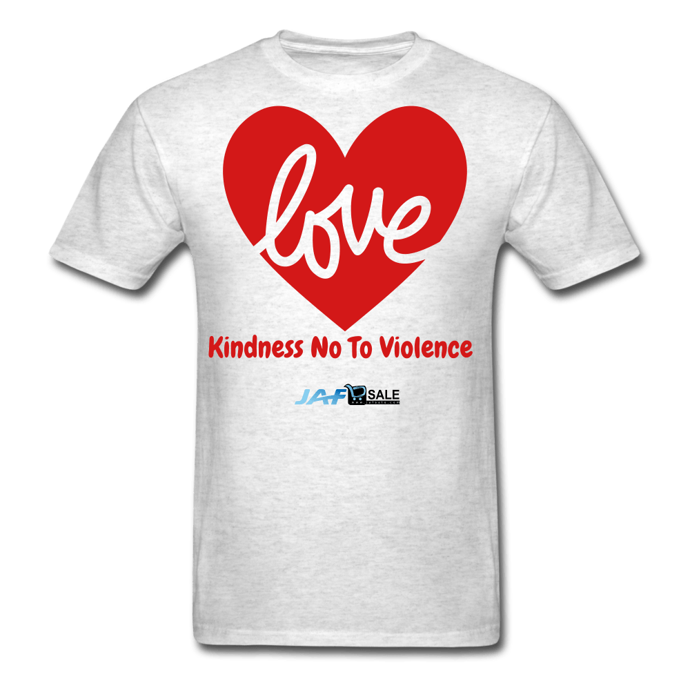 Love Kindness No To Violence - light heather gray