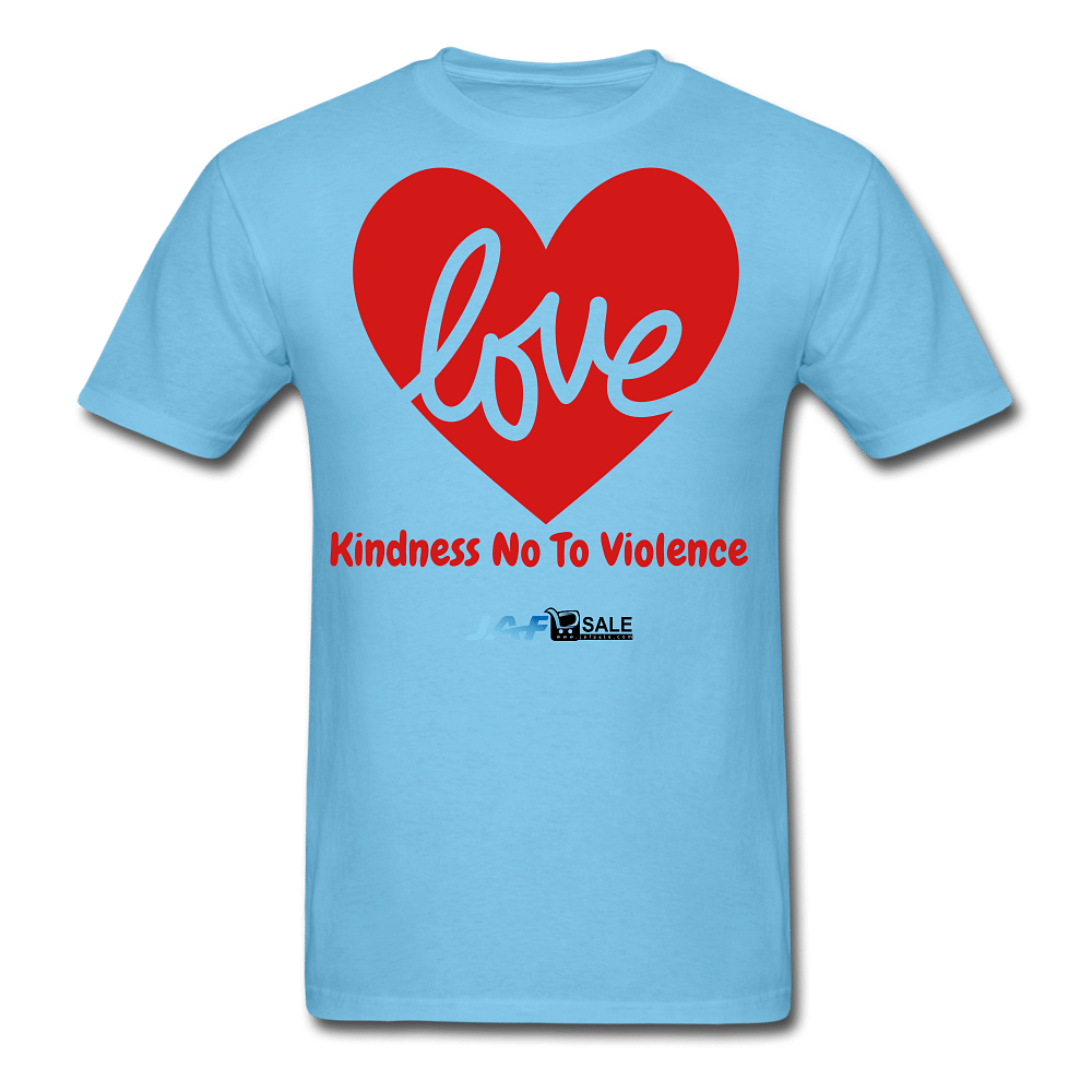Love Kindness No To Violence - aquatic blue