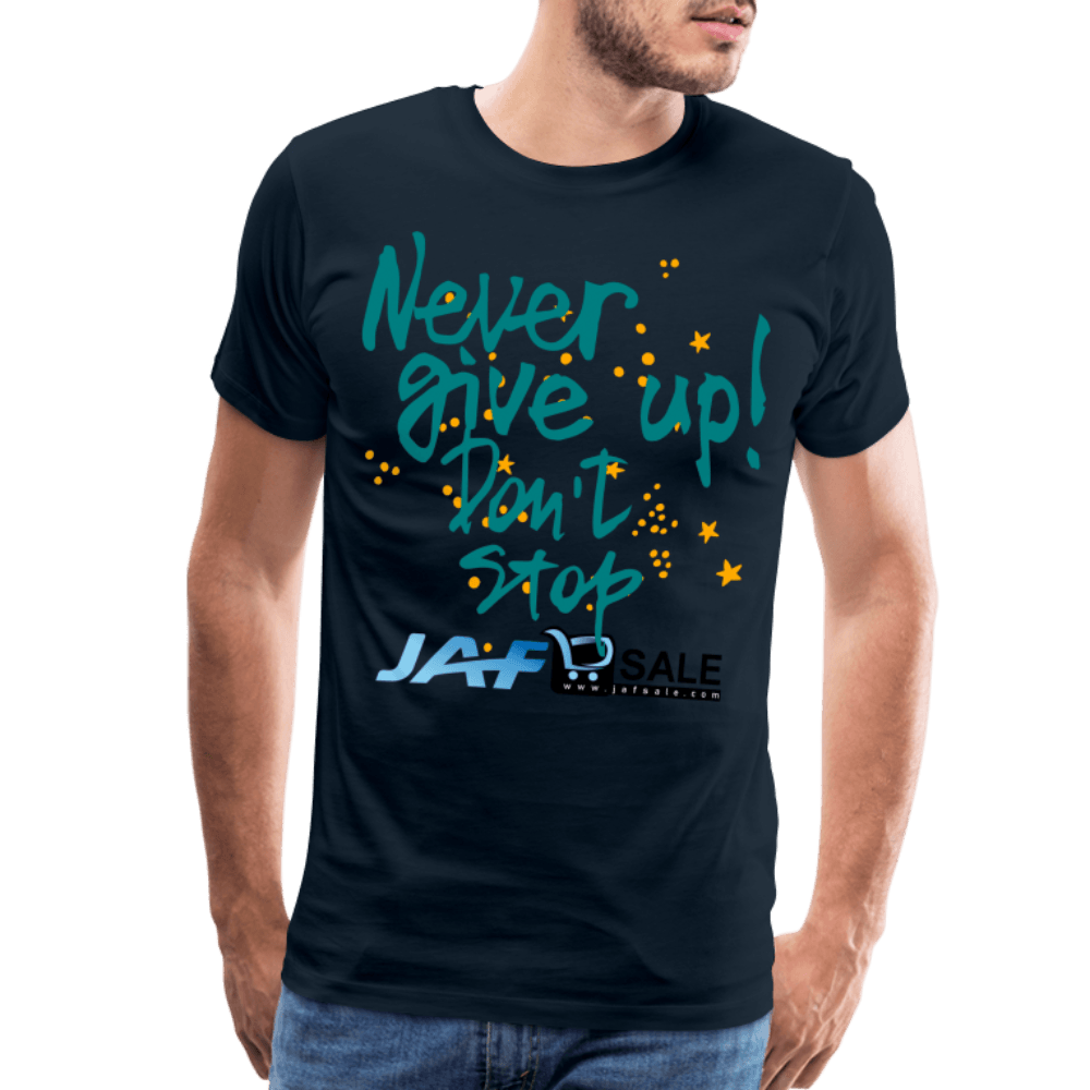 never give up - deep navy