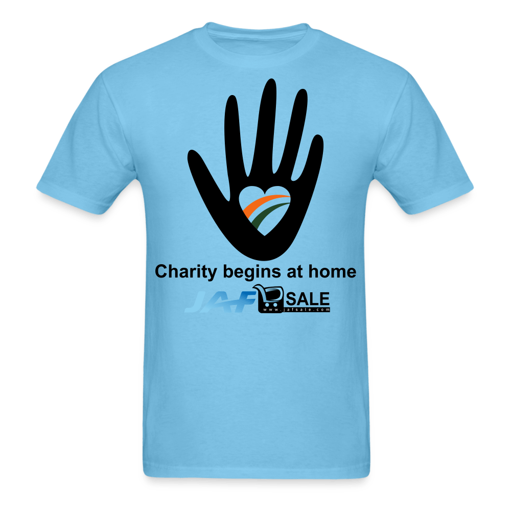 Charity begins at home - aquatic blue