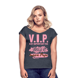 V.I.P Women's Roll Cuff T-Shirt - navy heather
